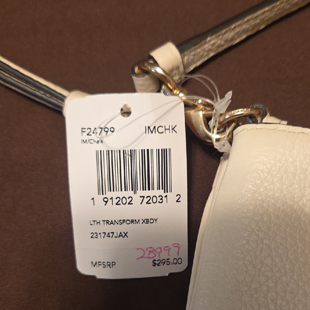 Coach Cream Leather Crossbody Bag BRAND NEW WITH TAGS - Picture 2 of 9